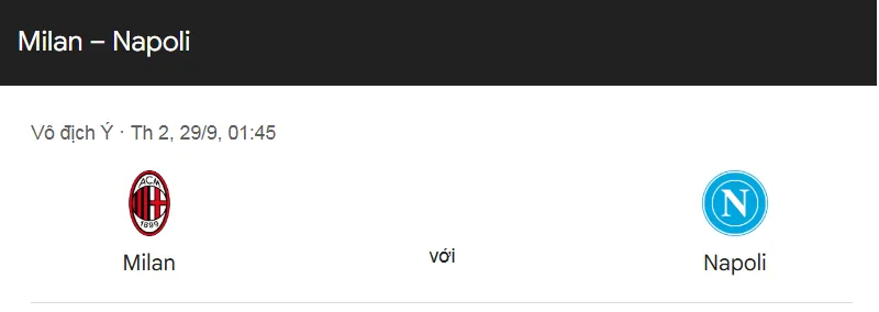 Nhận định bóng đá về trận đấu giữa AC Milan vs Napoli uk88