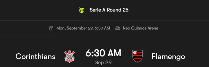 Tip kèo bóng đá chi tiết trận đấu giữa Corinthians SP vs CR Flamengo RJ uk88