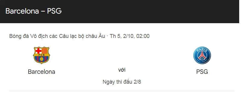 Nhận định bóng đá về trận đấu giữa Barcelona vs Paris Saint Germain uk88
