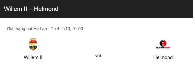 Nhận định bóng đá trận Willem II vs Helmond Sport ngày uk88