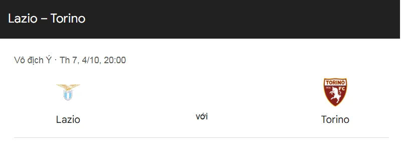 Tip kèo bóng đá phân tích chuyên sâu trận Lazio vs Torino 