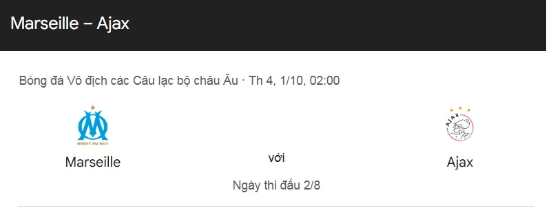 Tips bóng đá về trận đấu giữa Marseille vs Ajax uk88