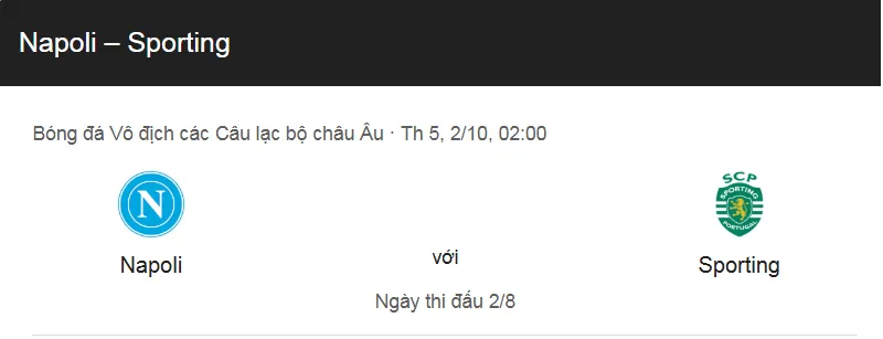 Nhận định bóng đá về trận đấu giữa Napoli vs Sporting Lisbon uk88
