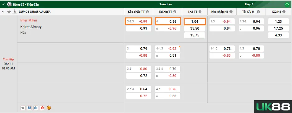 Inter Milan vs Kairat Almaty uk88 3