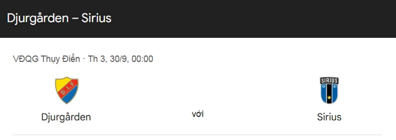 Nhận định bóng đá chi tiết trận đấu Djurgarden vs Sirius uk88