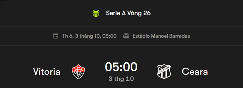 Nhận định bóng đá trận Vitoria BA vs Ceara CE uk88