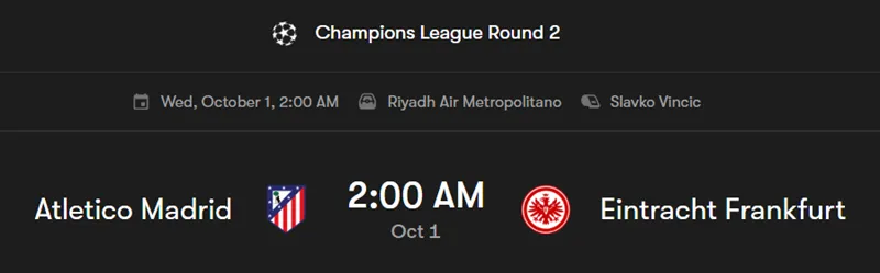 Nhận định bóng đá về trận đấu giữa Atletico Madrid vs Eintracht Frankfurt uk88