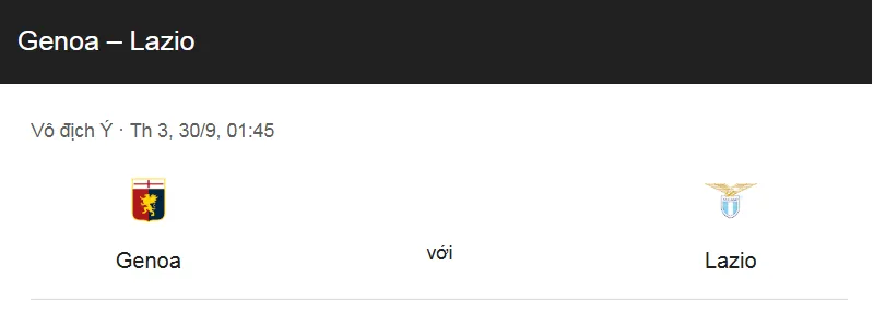 Tips bóng đá về trận đấu giữa Genoa vs Lazio uk88