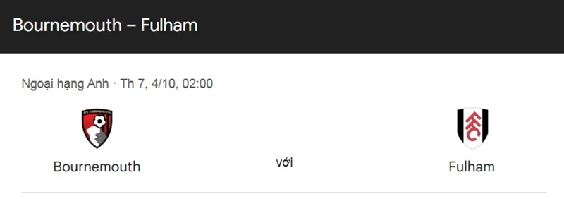 Tips bóng đá về trận đấu giữa Bournemouth vs Fulham uk88