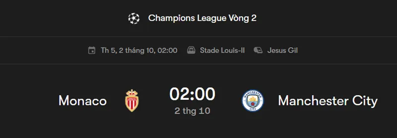 Tips bóng đá về trận đấu giữa AS Monaco vs Manchester City uk88