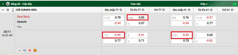 Real Betis vs Utrecht uk88 3