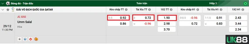 Kèo nhà cái Al Ahli vs Umm Salal uk88