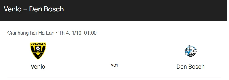 Tip kèo bóng đá trận đấu giữa VVV Venlo vs Den Bosch uk88
