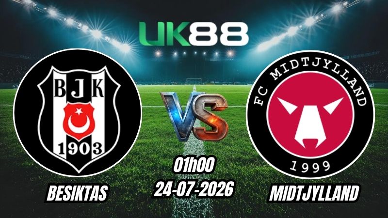 UK88 Soi kèo Besiktas vs Midtjylland | 01h00 – 24/07/2026 – Play-off Europa League