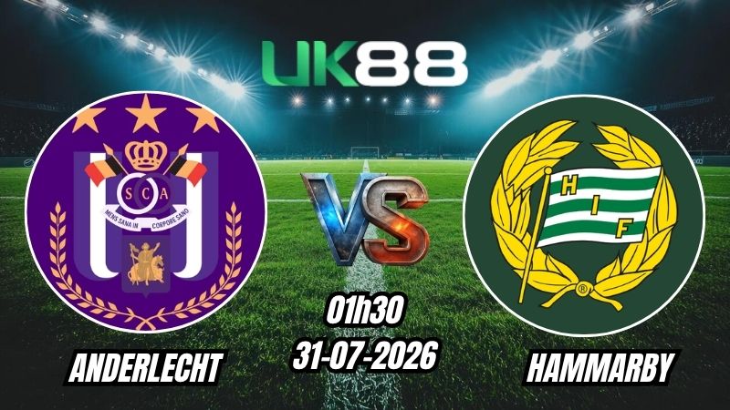 UK88 Soi kèo Anderlecht vs Hammarby | 01h30 – 31/07/2026 – Play-off Europa League