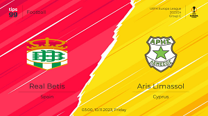 UK88 Tip kèo bóng đá trận Real Betis vs Aris Limassol, 3h00 ngày 10/11/2023