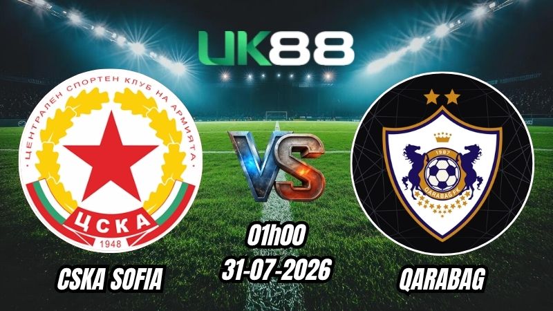 UK88 Soi kèo CSKA Sofia vs Qarabag | 01h00 – 31/07/2026 – Play-off Europa League