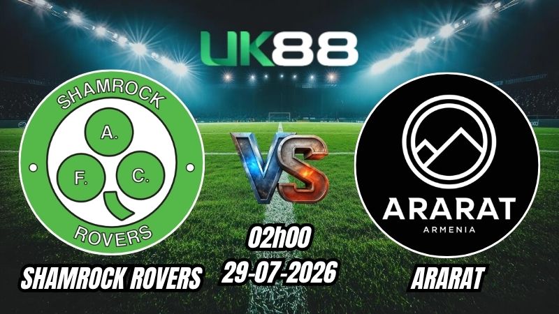 UK88 Soi kèo Shamrock Rovers vs Ararat | 02h00 – 29/07/2026 – Play-off Champions League